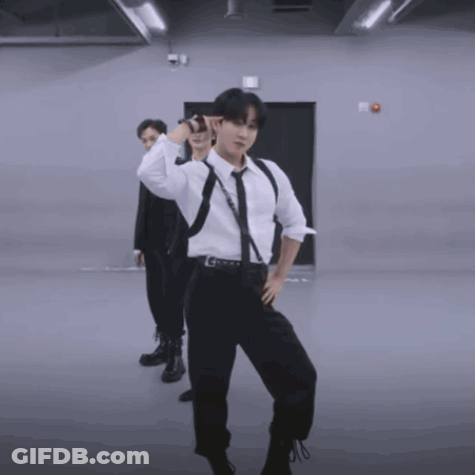 A Man In A White Shirt And Tie Is Dancing GIF