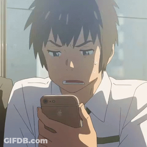 A Man In A White Shirt And Tie Is Looking At A Cell Phone GIF