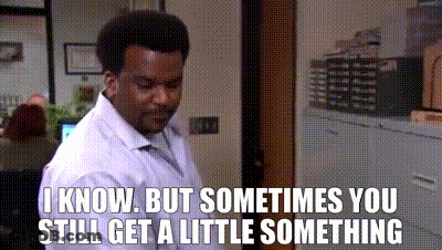 A Man In A White Shirt And Tie Is Saying `` I Know But Sometimes You Still Get A Little Something '' GIF
