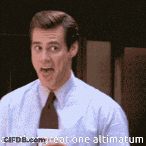 A Man In A White Shirt And Tie Says " Another Great One Altitatum " GIF