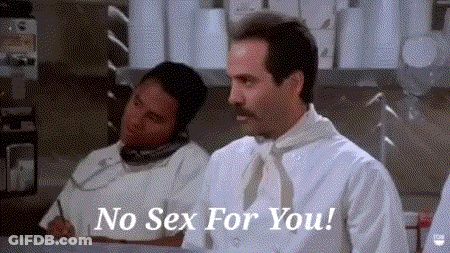 A Man In A White Shirt And Tie Says No Sex For You GIF