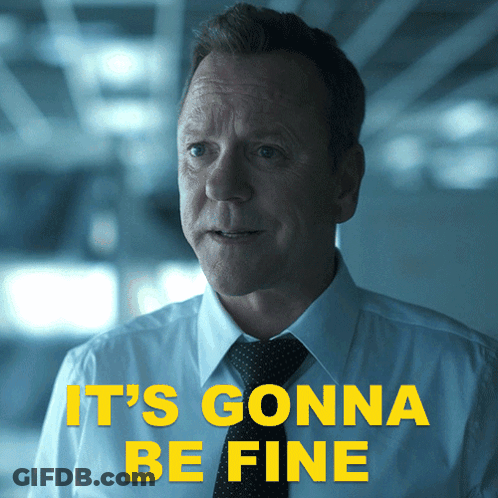 A Man In A White Shirt And Tie With The Words It 'S Gonna Be Fine Behind Him GIF