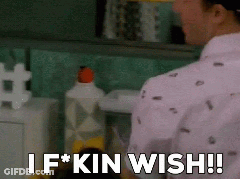 A Man In A White Shirt Is Saying I F * Kin Wish !! GIF