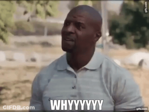 A Man In A White Shirt Is Saying Why . GIF