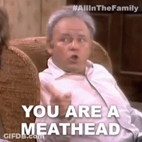 Man In White Shirt Calling You Meathead GIF