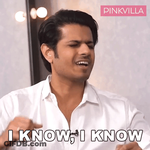 A Man In A White Shirt Says " I Know " GIF