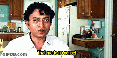 A Man In A White Shirt Says That Made No Sense . GIF