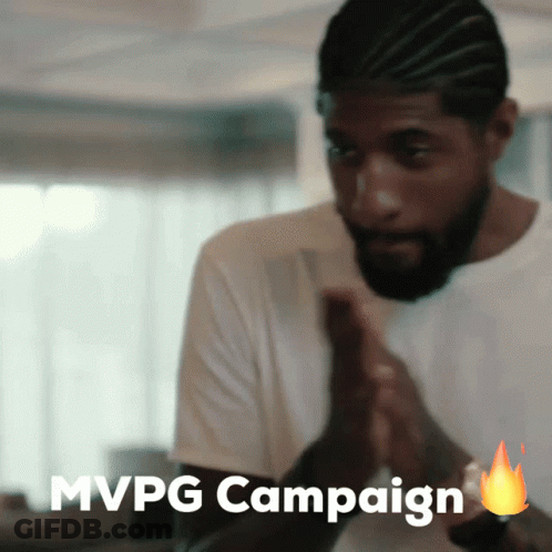 A Man In A White Shirt With The Words Mvpg Campaign Written Below Him GIF