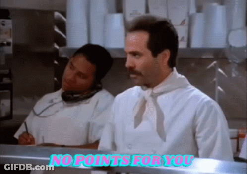 A Man In A White Shirt With The Words No Points For You On The Bottom GIF