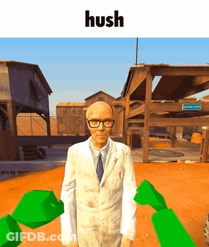 A Man In A White Suit And Tie Stands In Front Of A Control Point GIF