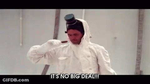 A Man In A White Suit And Top Hat Is Holding A Hammer And Says `` It 'S No Big Deal ! '' GIF