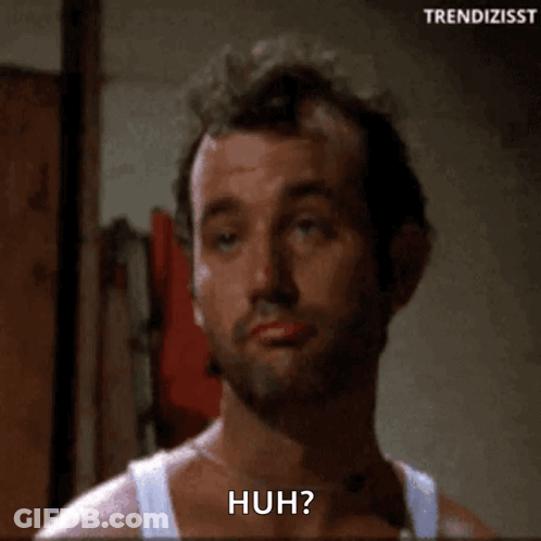 Man In White Tank Top Brushing Teeth Huh GIF