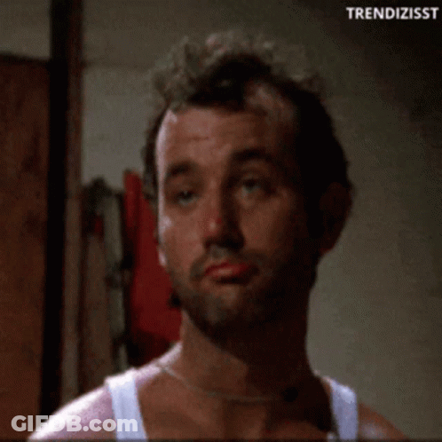 Man Brushing Teeth With Red Toothpaste GIF