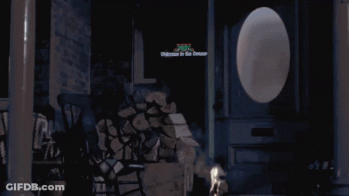 A Man In A White Tank Top With An Alligator Head On His Head GIF