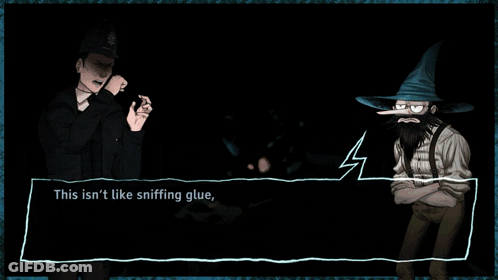 A Man In A Wizard Hat Talks To Another Man In A Police Hat GIF