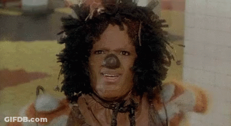 A Man In A Wizard Of Oz Costume With Dreadlocks GIF
