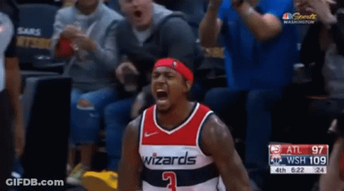 A Man In A Wizards Jersey Is Screaming GIF