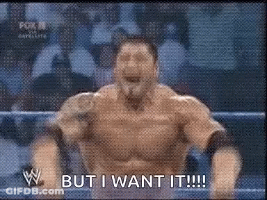 A Man In A Wrestling Ring Is Saying `` But I Want It !!! '' GIF