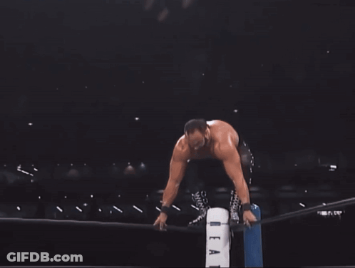 A Man In A Wrestling Ring With A Lightning Bolt Coming Out Of His Chest GIF