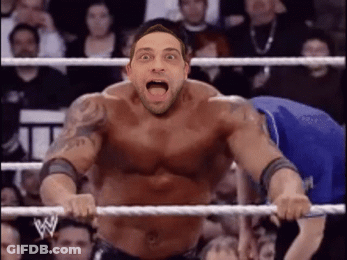 A Man In A Wrestling Ring With The Letter W On The Ring GIF