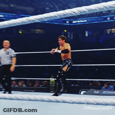 A Man In A Wrestling Ring With The Word Smack On The Wall GIF