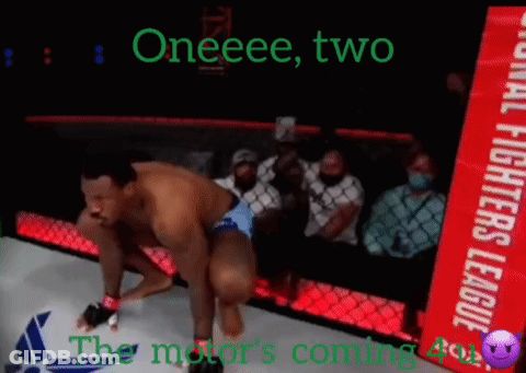 A Man In A Wrestling Ring With The Words Oneeee Two The Motor 'S Coming GIF
