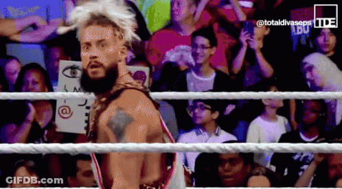A Man In A Wrestling Ring With The Words Totaldivaseps On The Bottom Right GIF