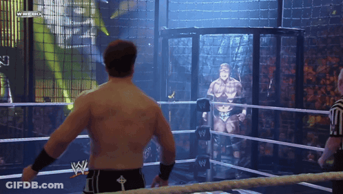 A Man In A Wrestling Ring With The Words Wwe Hd On The Bottom Right GIF