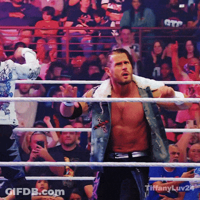 A Man In A Wrestling Ring With Tiffanyluv24 Written On The Bottom Right GIF