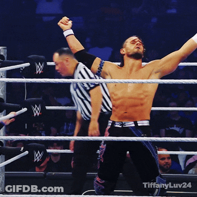 A Man In A Wrestling Ring With Tiffanyluv24 Written On The Bottom Right GIF