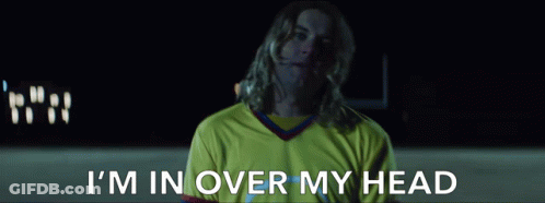 A Man In A Yellow Jersey Says I 'M In Over My Head GIF