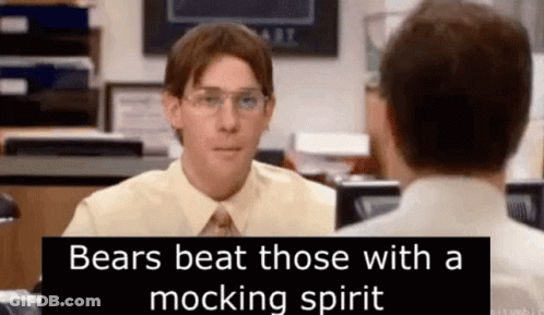 A Man In A Yellow Shirt And Tie Is Talking To Another Man In A Office . GIF