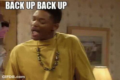 Man Making Funny Face Back Up GIF