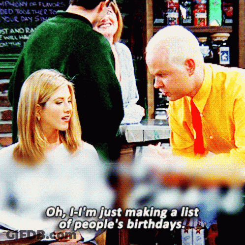 A Man In A Yellow Shirt Is Talking To A Woman In A White Shirt GIF