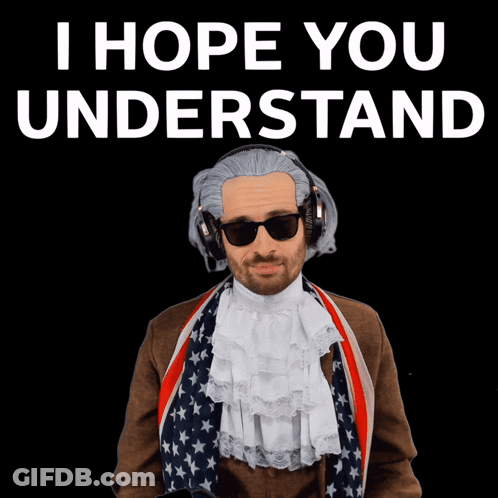 A Man In An American Flag Costume Is Wearing Sunglasses And Headphones And Says " I Hope You Understand " GIF
