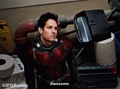 Man In Antman Costume Saying Awesome GIF