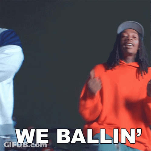 Man In Orange Hoodie Saying We Ballin GIF