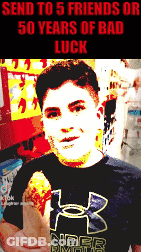 A Man In An Under Armour Shirt Holds A Fried Chicken Cone GIF