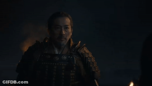 A Man In Armor Is Standing In The Dark With A Torch In His Hand . GIF