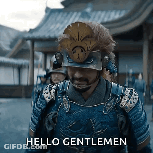 A Man In Armor Says Hello Gentlemen GIF