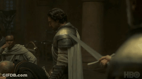 A Man In Armor Says " I Am Your Lord Commander Sir Criston " GIF