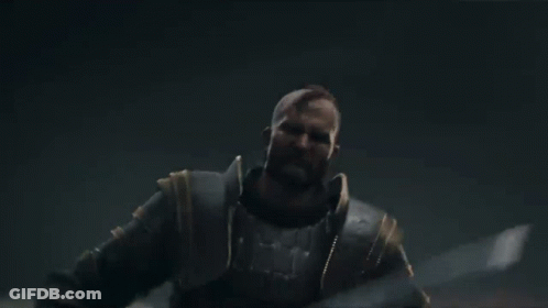 Man In Armor With Arms Outstretched GIF