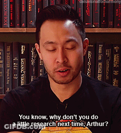 A Man In Front Of A Bookshelf Says " You Know Why Don 'T You Do A Little Research Next Time Arthur " GIF