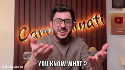 A Man In Front Of A Sign That Says Caprinati GIF