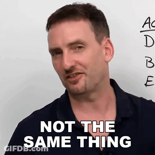 A Man In Front Of A White Board Says Not The Same Thing GIF
