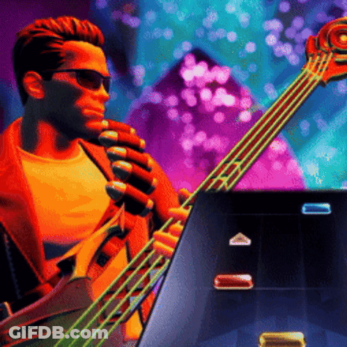 A Man In Sunglasses Is Playing A Guitar GIF