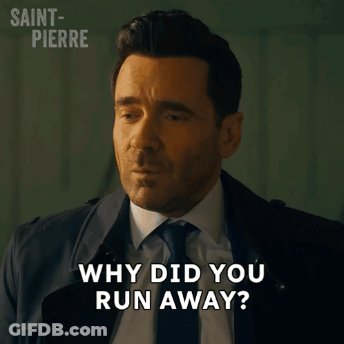 A Man Is Asking Why Did You Run Away GIF