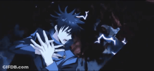 A Man Is Being Attacked By A Monster With A Mask On Its Face GIF