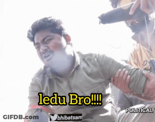 A Man Is Being Held By Another Man And Says Ledu Bro GIF