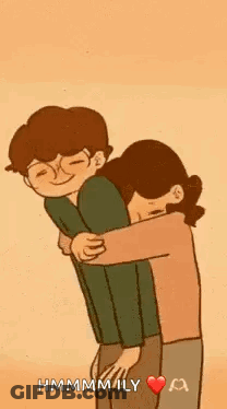 A Man Is Carrying A Woman On His Back And They Are Hugging Each Other . GIF